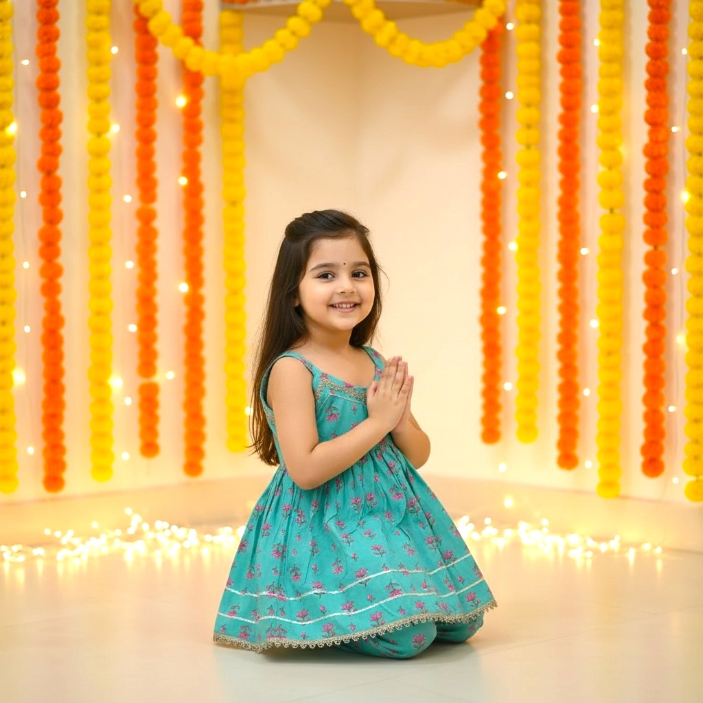 Festive Sleeveless Cotton Kurta Pant set