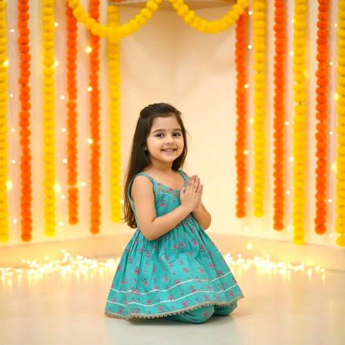 Festive Sleeveless Cotton Kurta Pant set