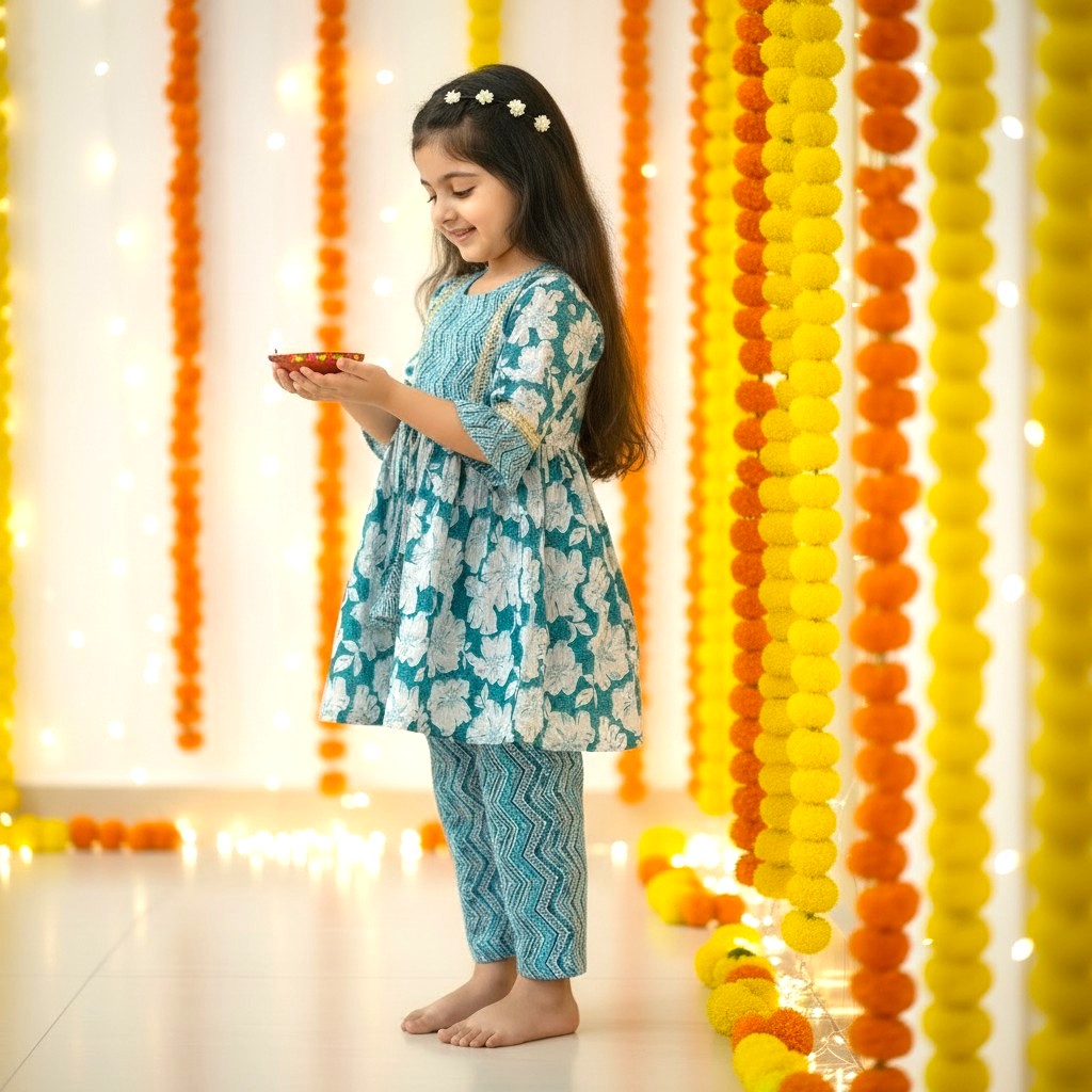 Printed Cotton Kurta Pant Set