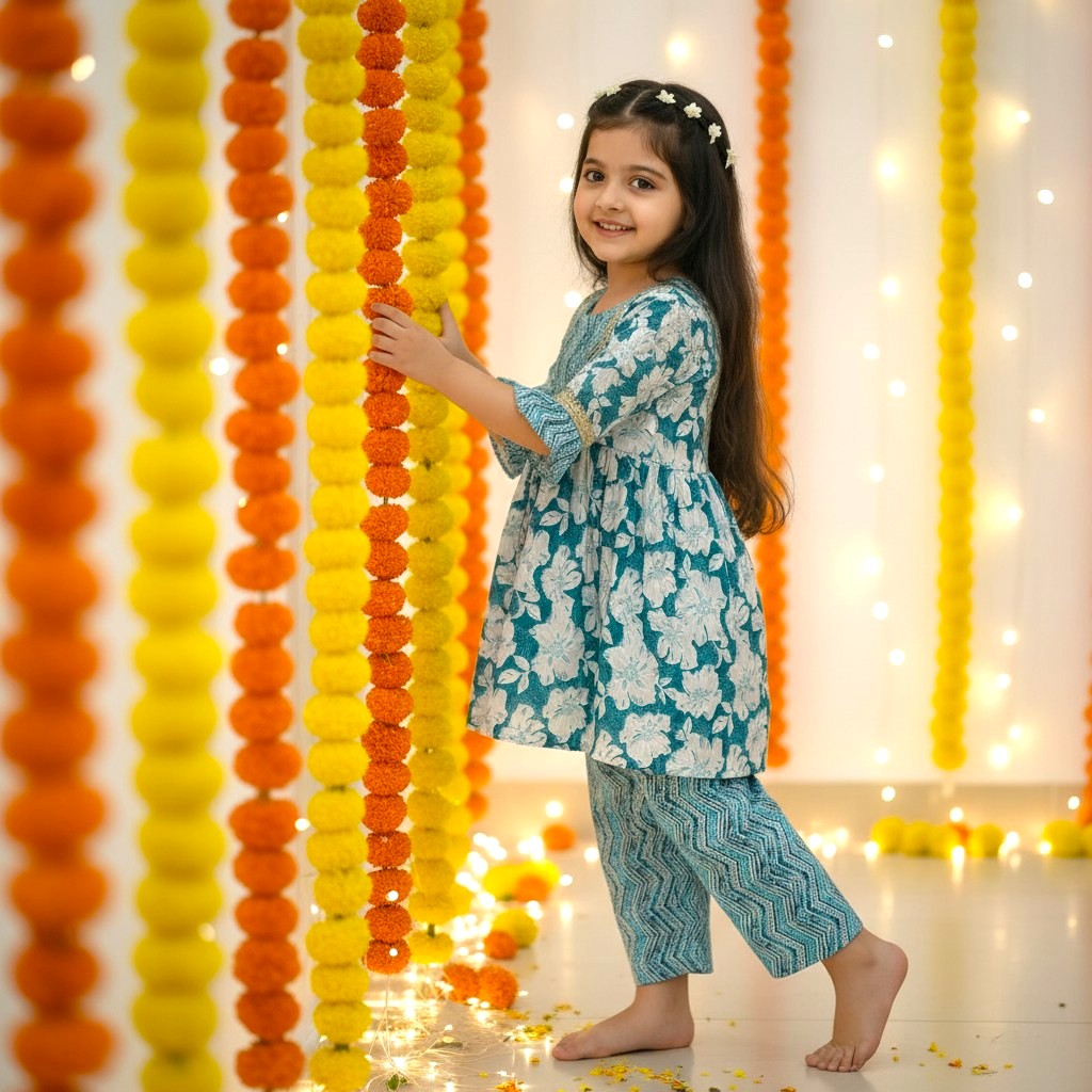 Printed Cotton Kurta Pant Set
