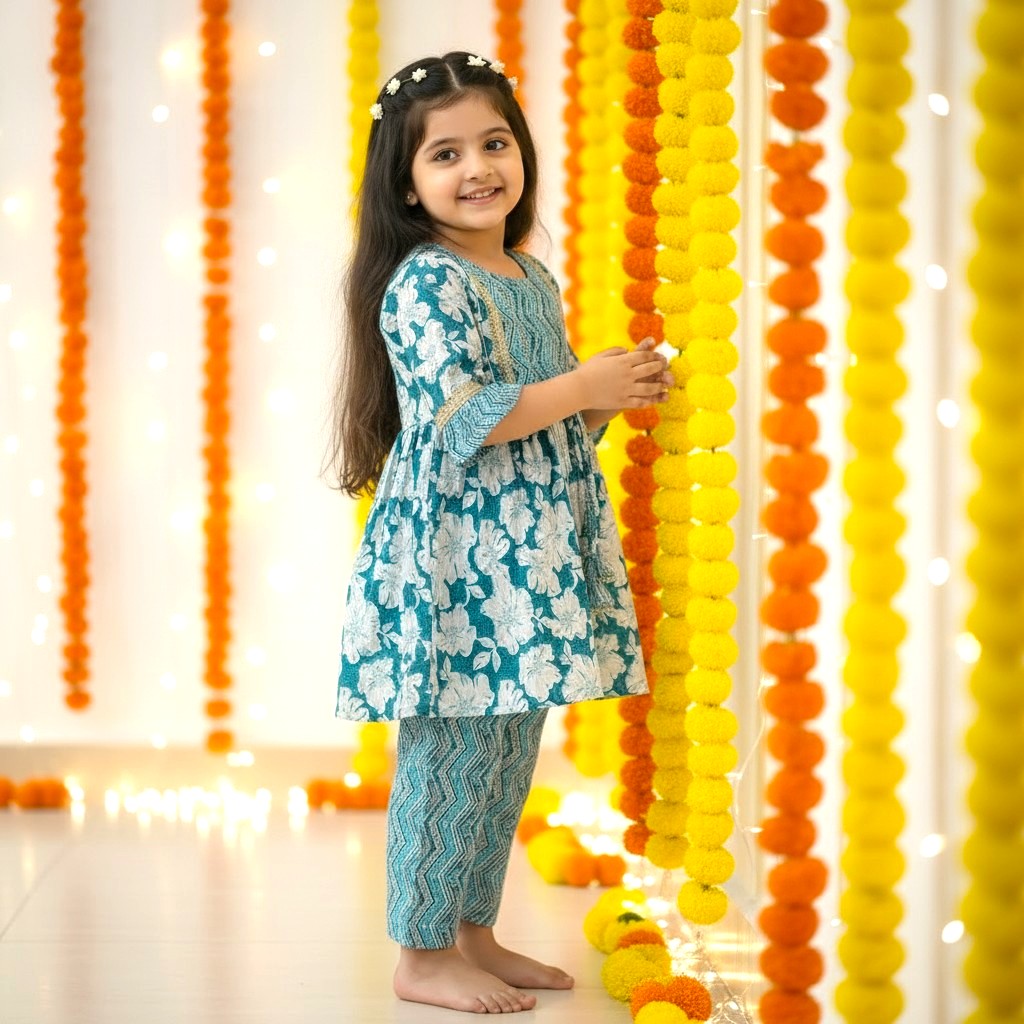 Printed Cotton Kurta Pant Set