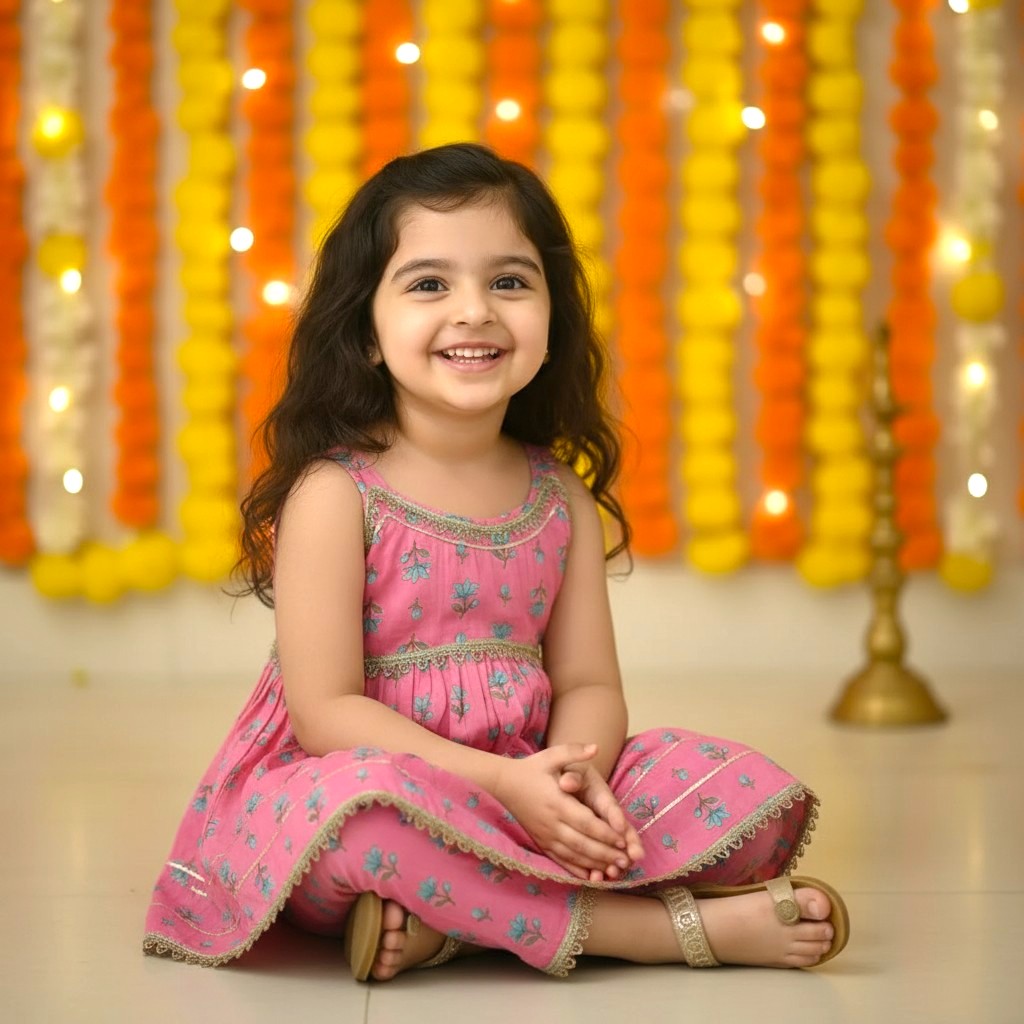 Festive Sleeveless Cotton Kurta Pant set