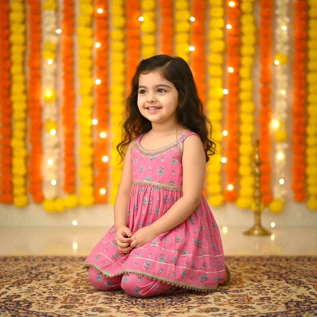 Festive Sleeveless Cotton Kurta Pant set