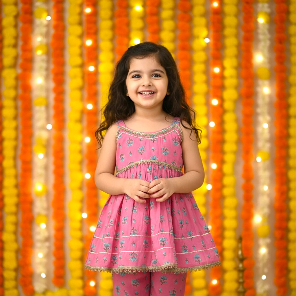 Festive Sleeveless Cotton Kurta Pant set