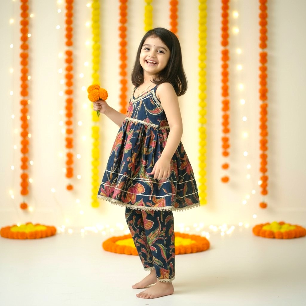 Festive Sleeveless Cotton Kurta Pant set