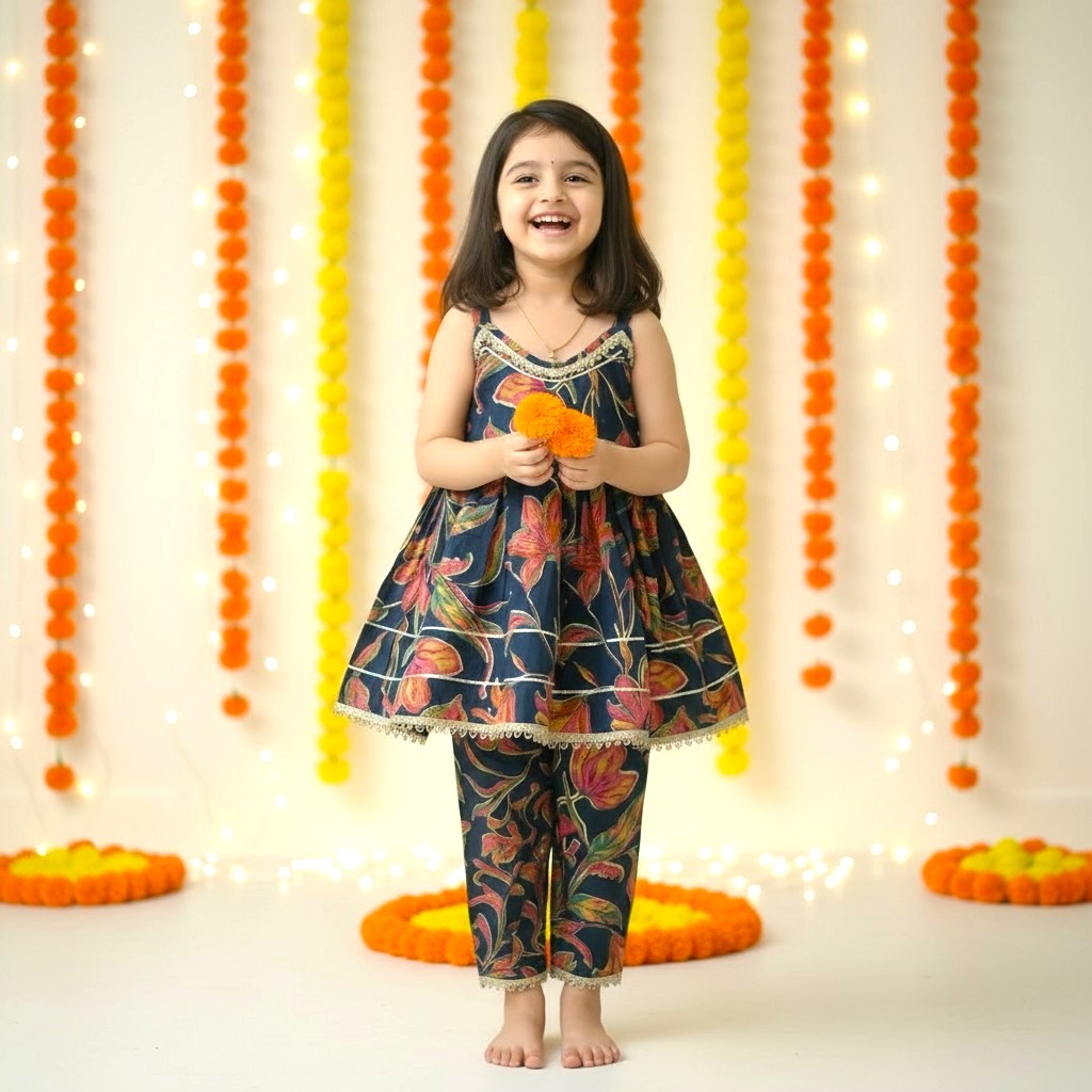 Festive Sleeveless Cotton Kurta Pant set