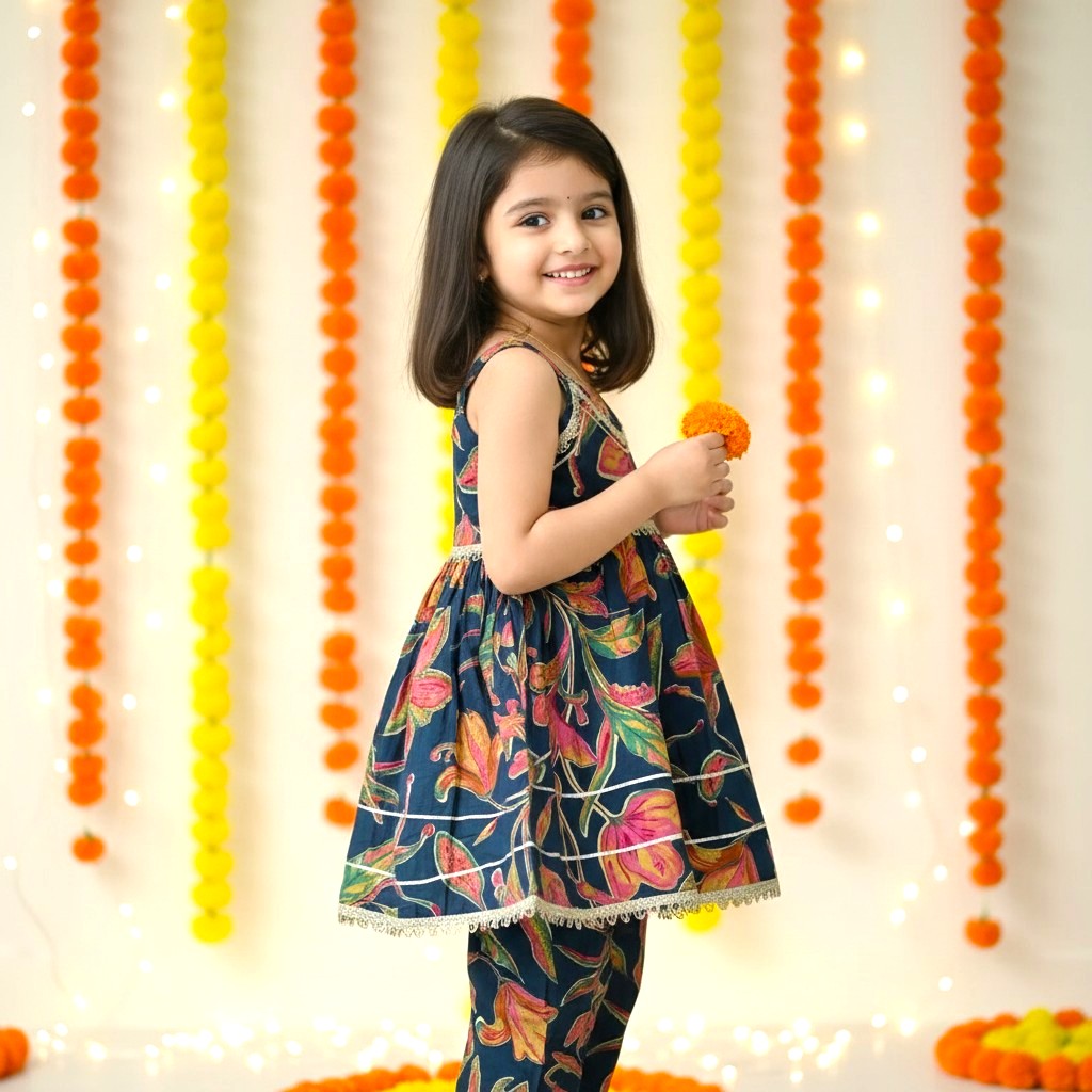 Festive Sleeveless Cotton Kurta Pant set