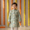 Pastel Green Heritage Print with White Pants