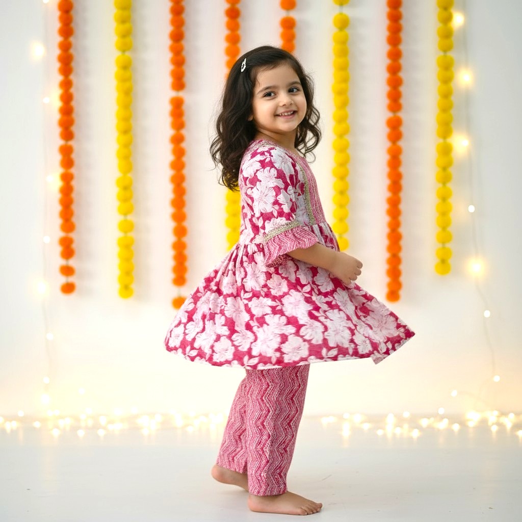 Printed Cotton Kurta Pant Set
