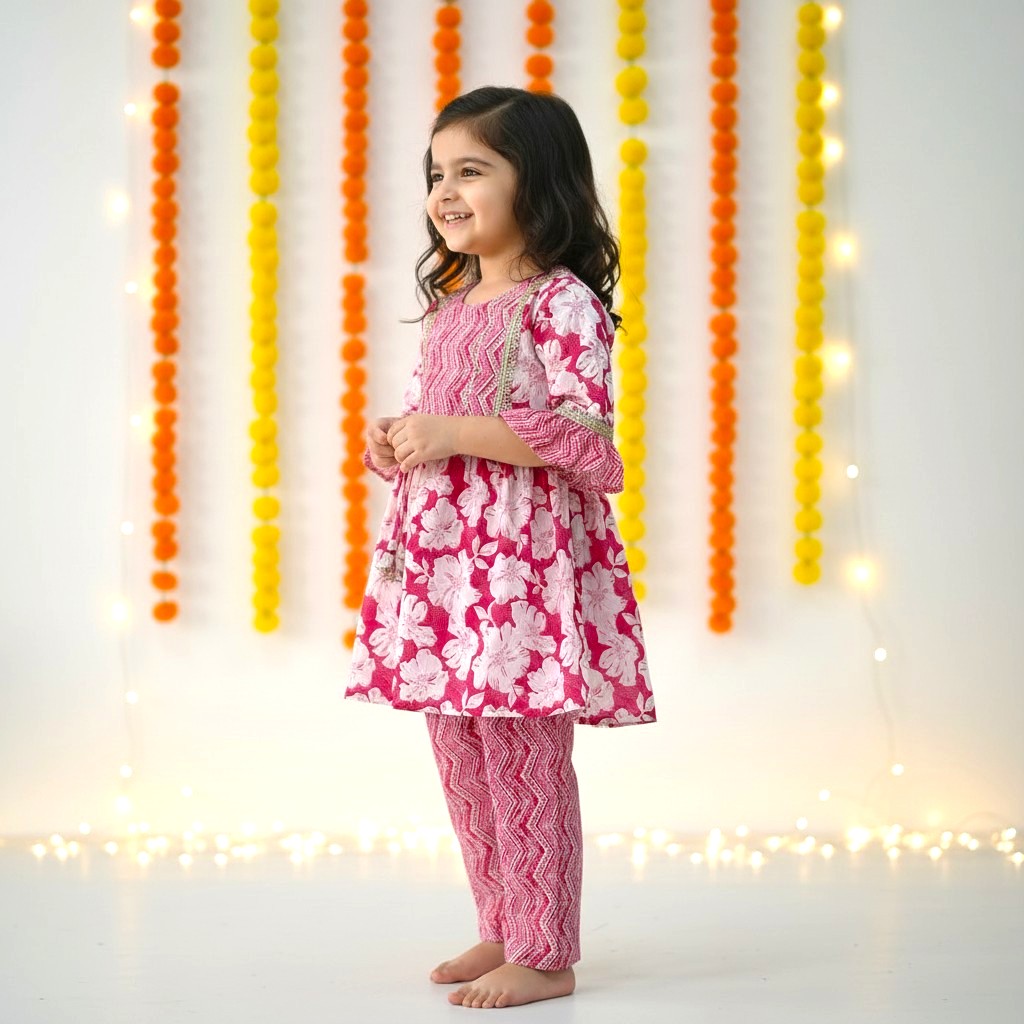 Printed Cotton Kurta Pant Set