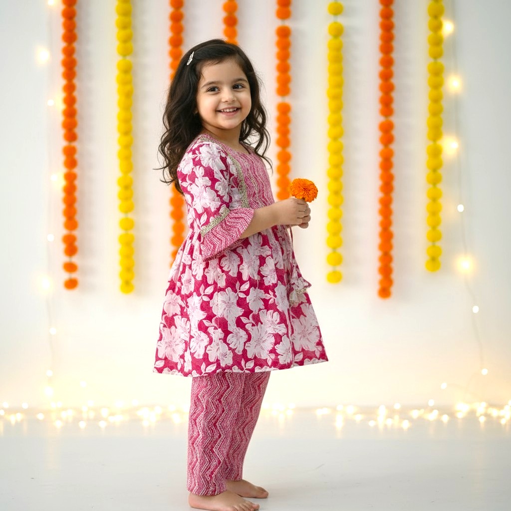 Printed Cotton Kurta Pant Set
