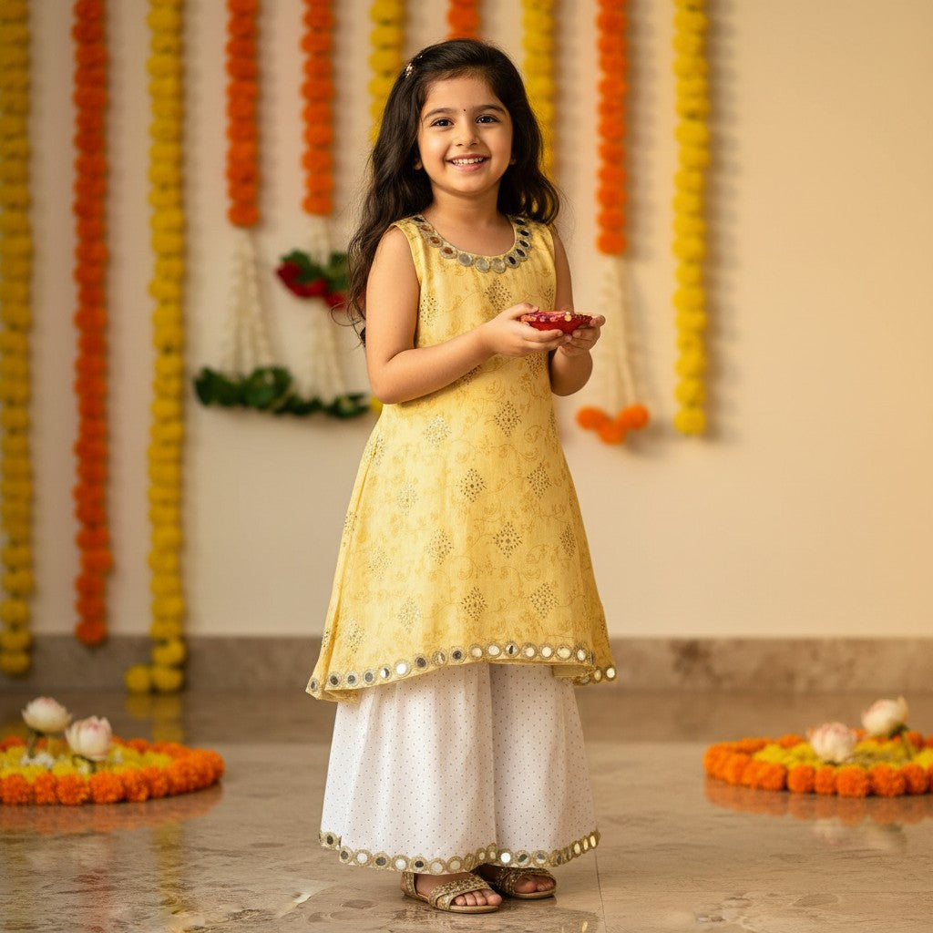 Sunshine Mirror Lace Kurta Set