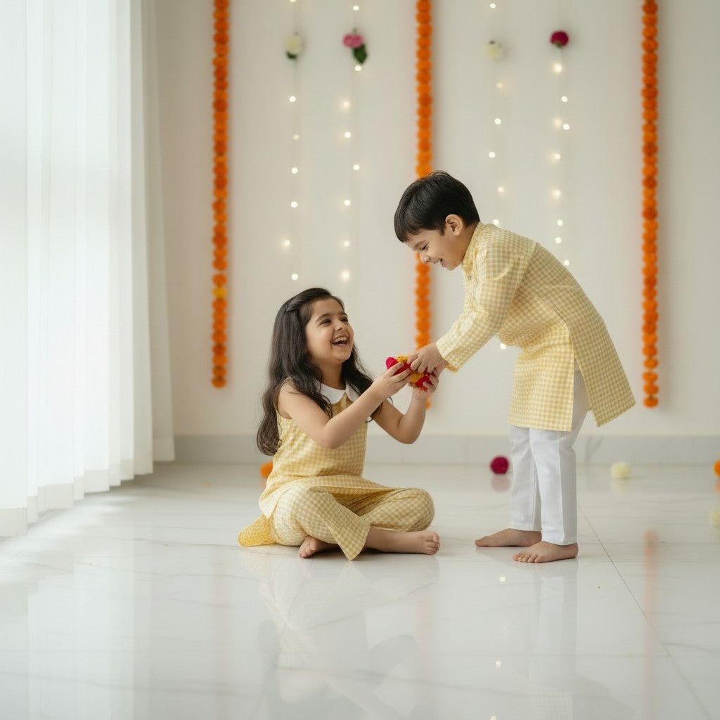 Yellow Cotton Sibling Combo