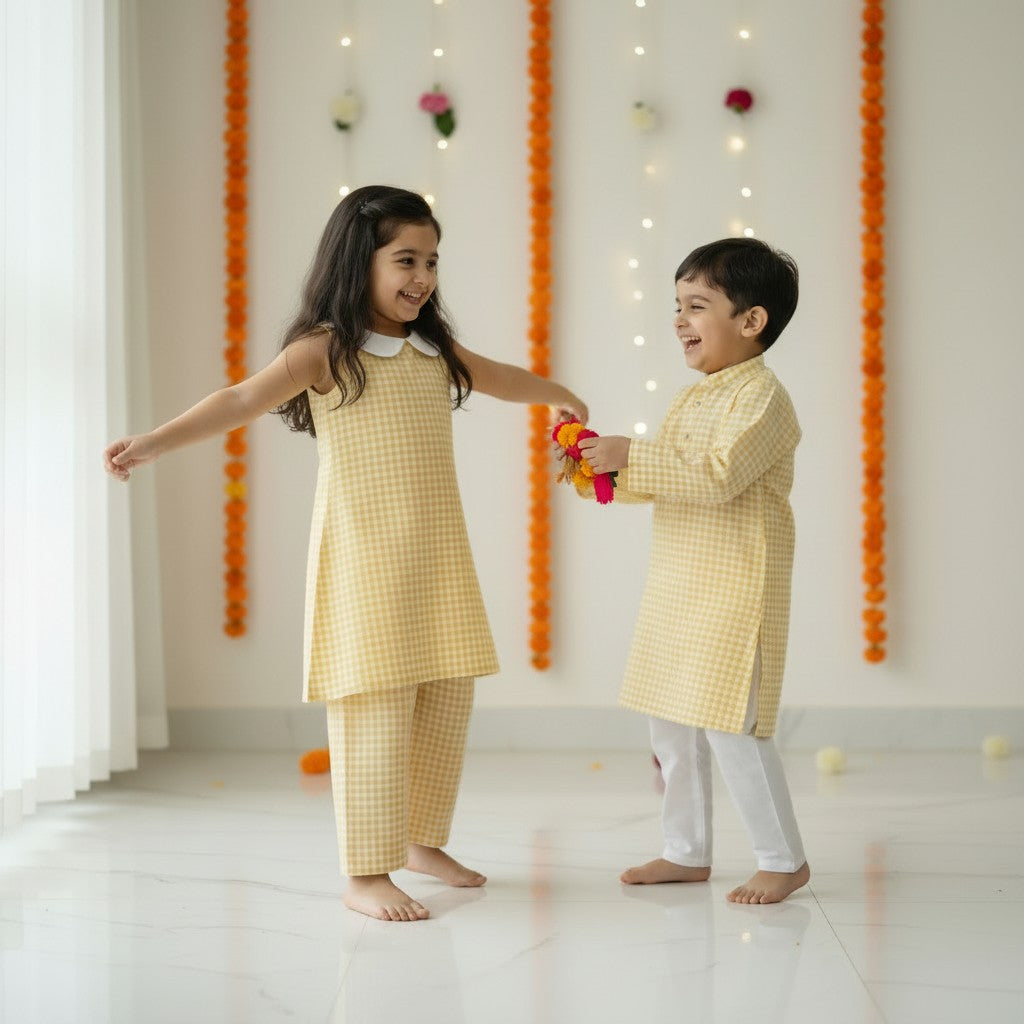 Yellow Cotton Sibling Combo