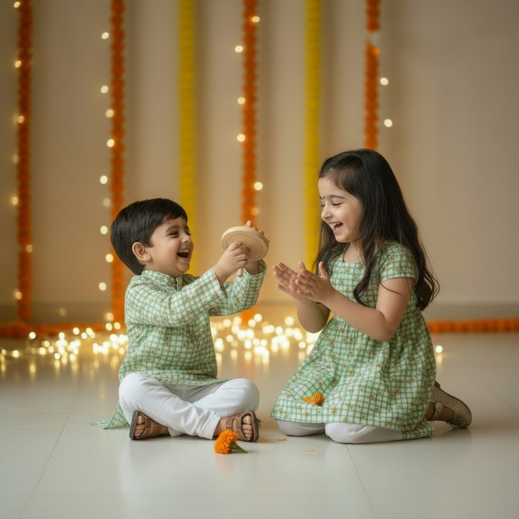 Green Mango Cotton Sibling Set
