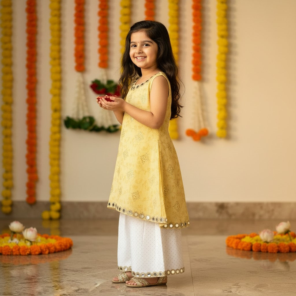 Sunshine Mirror Lace Kurta Set