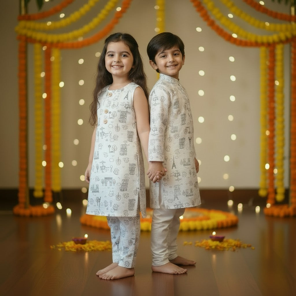 White Paris Sibling Set