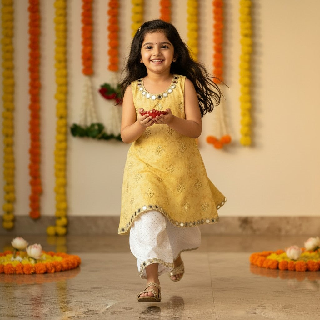 Sunshine Mirror Lace Kurta Set