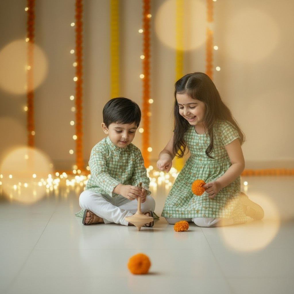 Green Mango Cotton Sibling Set