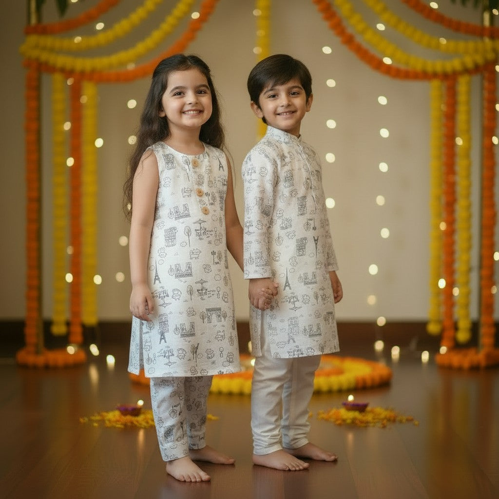 White Paris Sibling Set