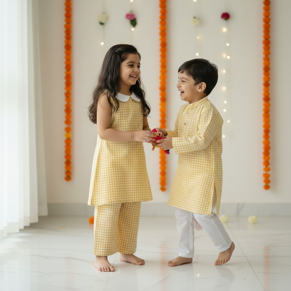 Yellow Cotton Sibling Combo