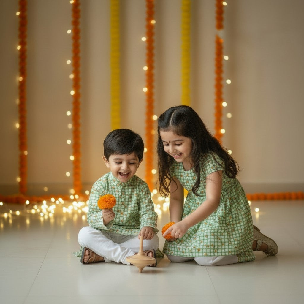Green Mango Cotton Sibling Set