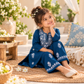 Rayon Chikankari Solid Girls Kurta Set