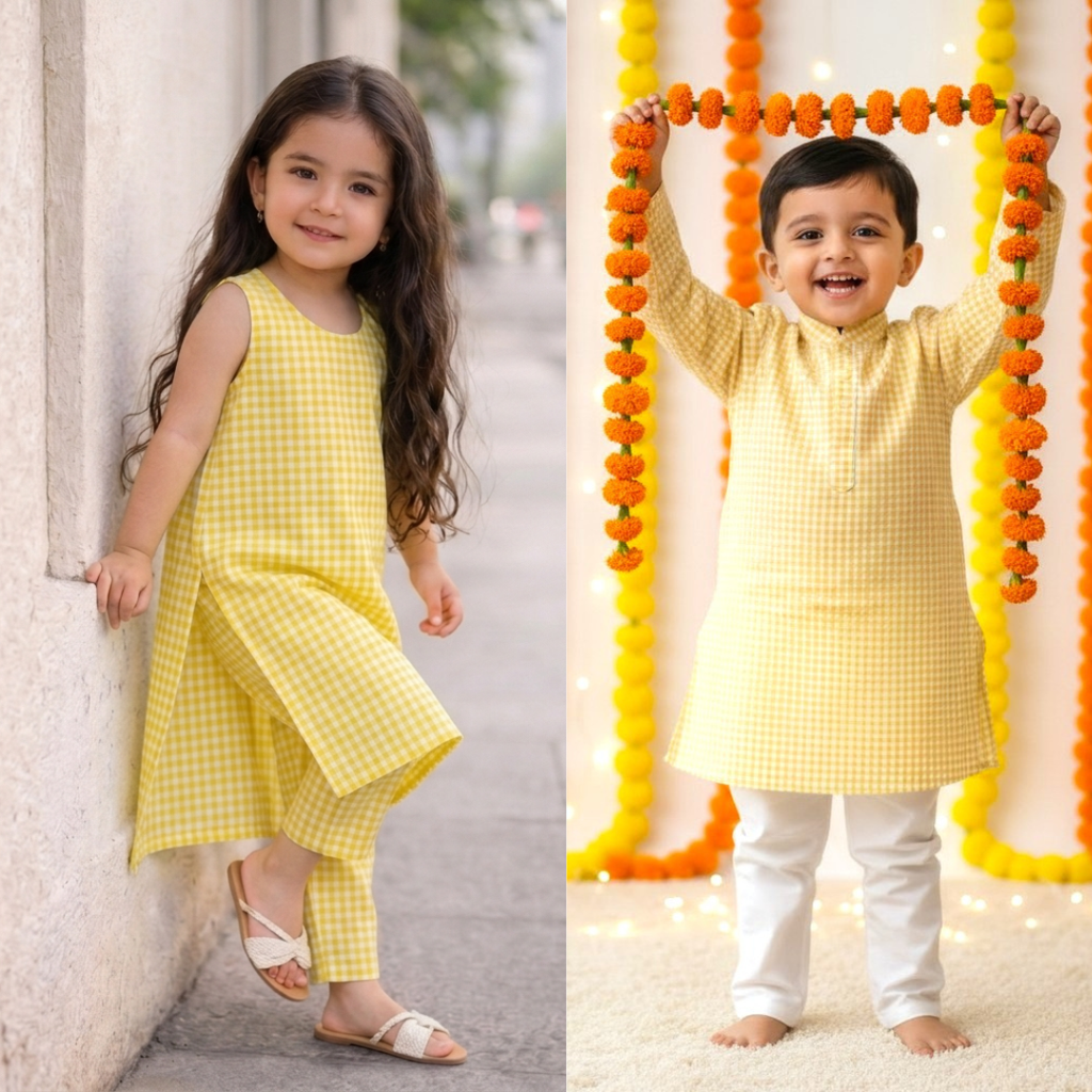 Yellow Cotton Sibling Combo