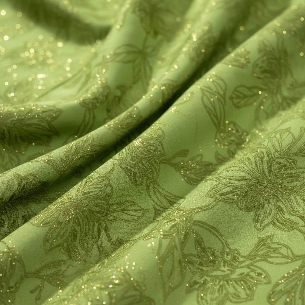 Green Printed Anarkali Kurta Set with Dupatta