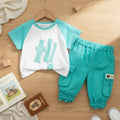 Teal Green Cotton Co-ord set For Kids