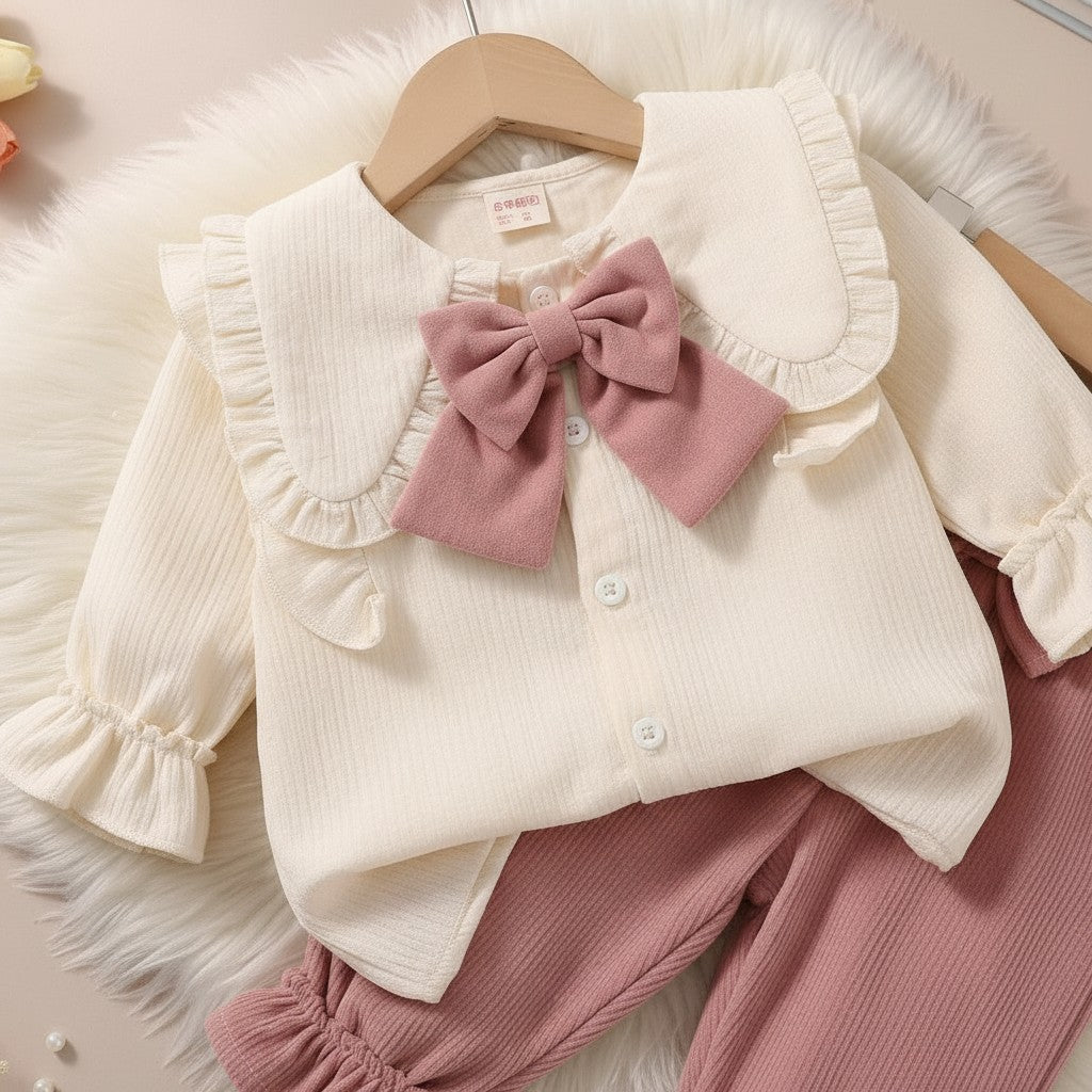 Pink Cotton Co-ord set For Kids