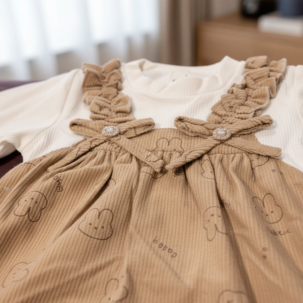 Light Brown Summer Dress For Baby Girl