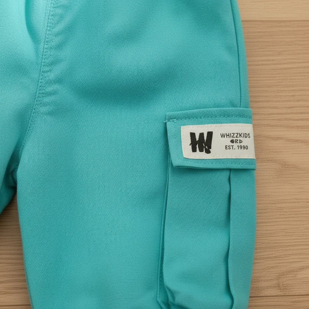 Teal Green Cotton Co-ord set For Kids