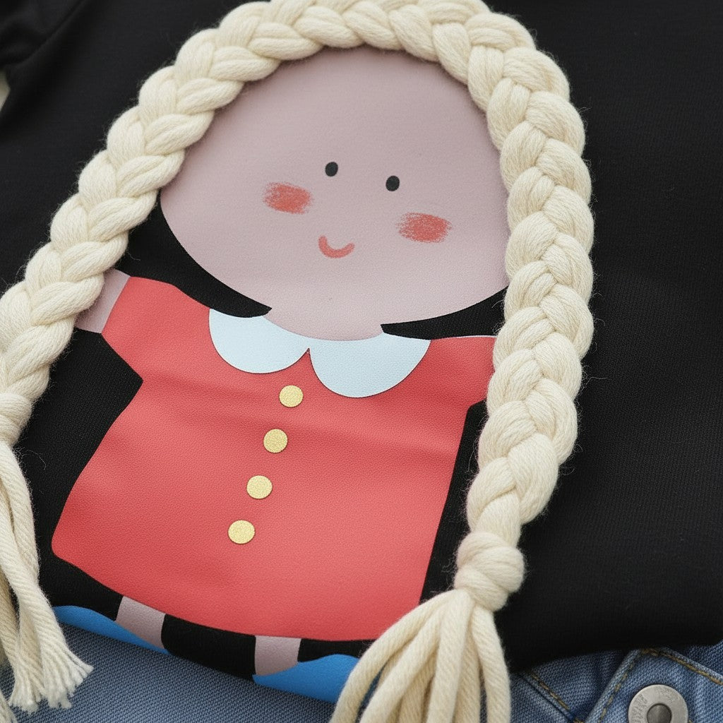 Black Top with shorts For Kids