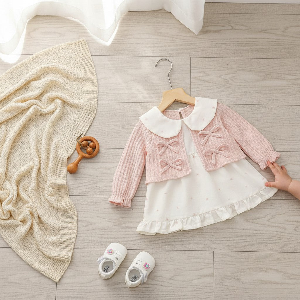 Pink Cotton Dress For Kids