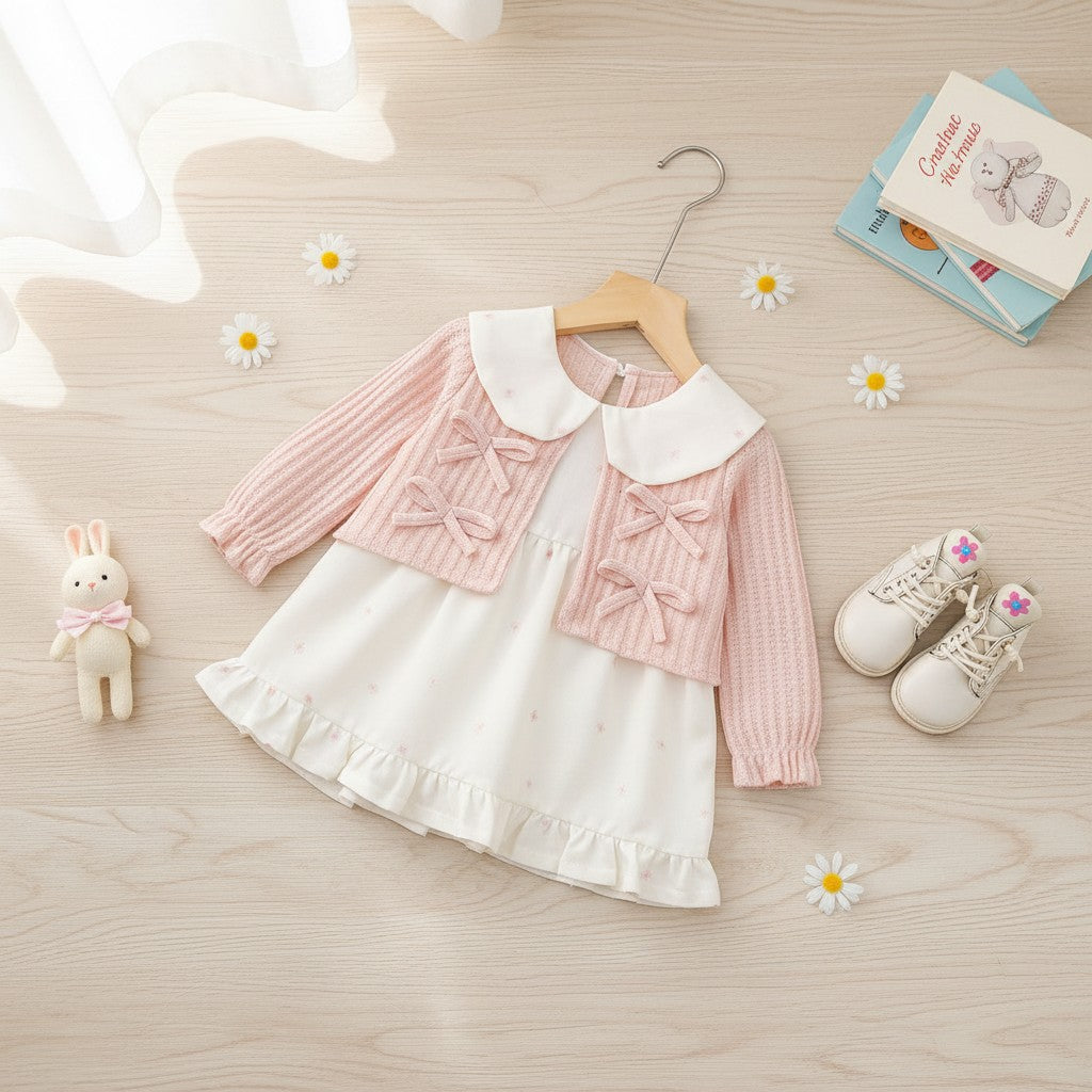 Pink Cotton Dress For Kids