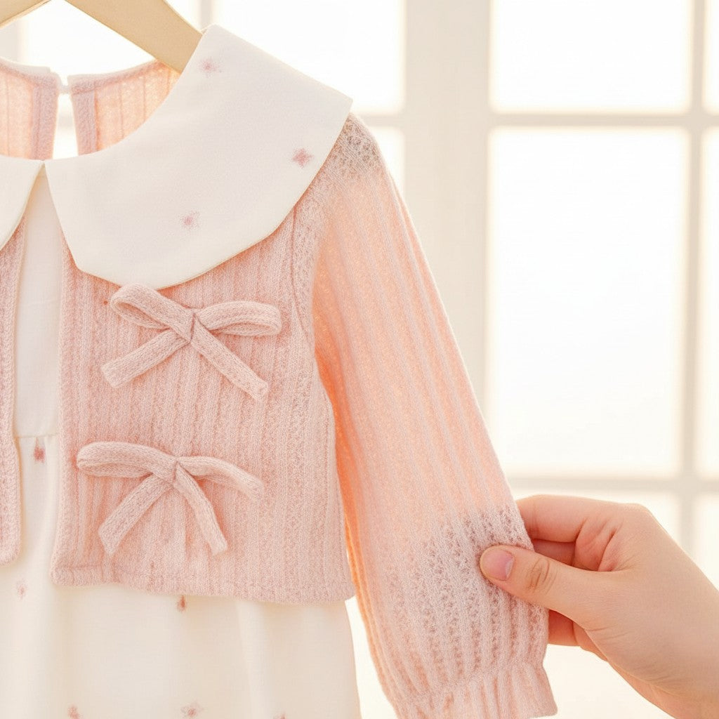 Pink Cotton Dress For Kids