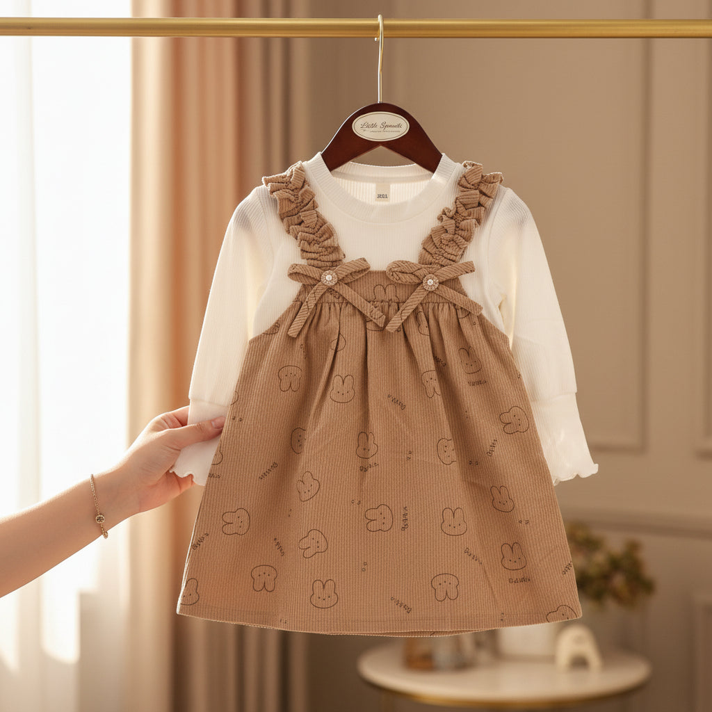 Light Brown Summer Dress For Baby Girl
