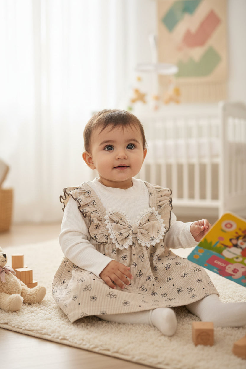 Cream Summer Dress For Baby Girl