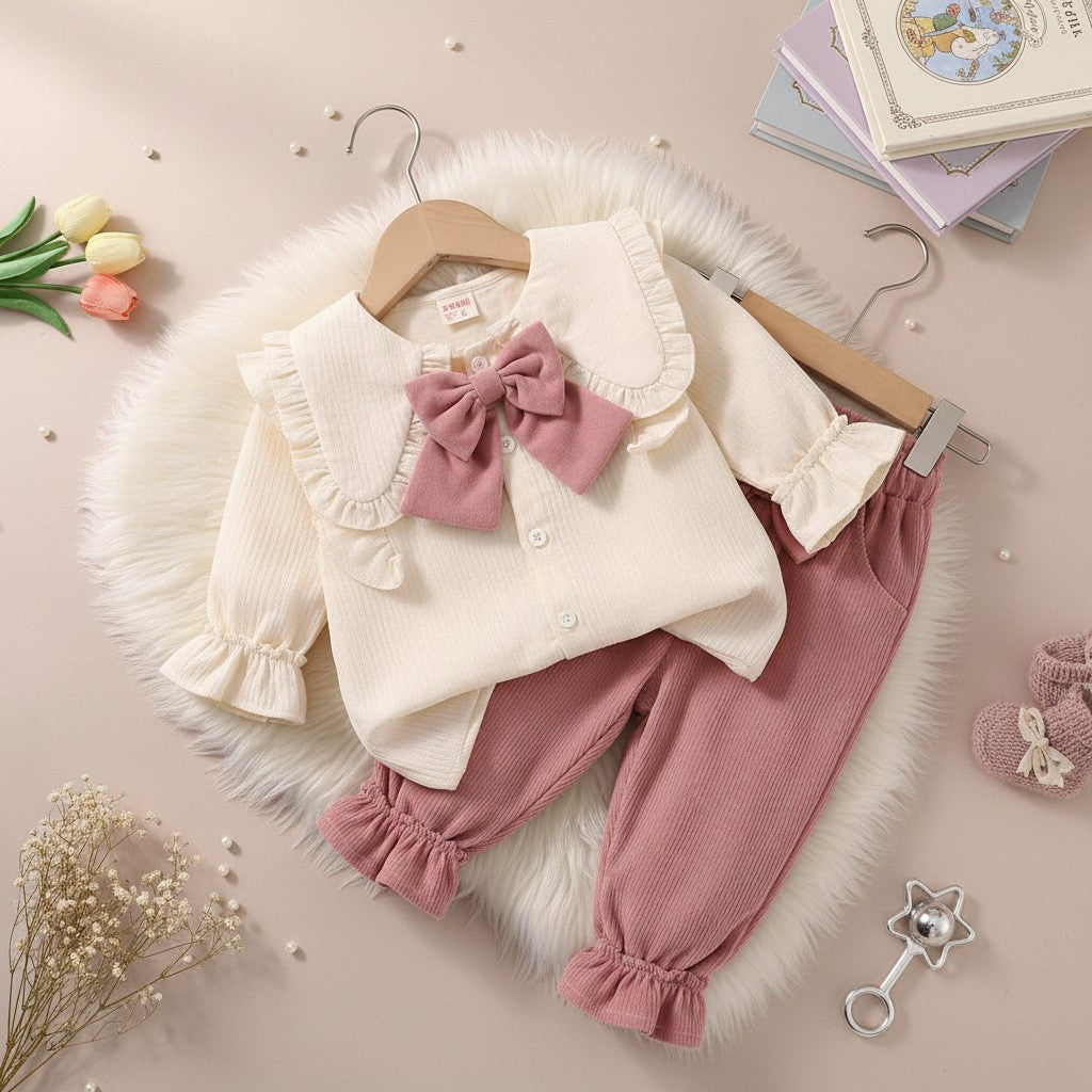 Pink Cotton Co-ord set For Kids