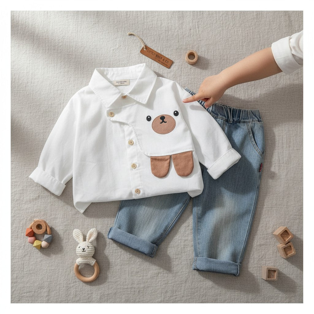 White Shirt with Pants For Kids