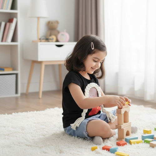 Black Top with shorts For Kids