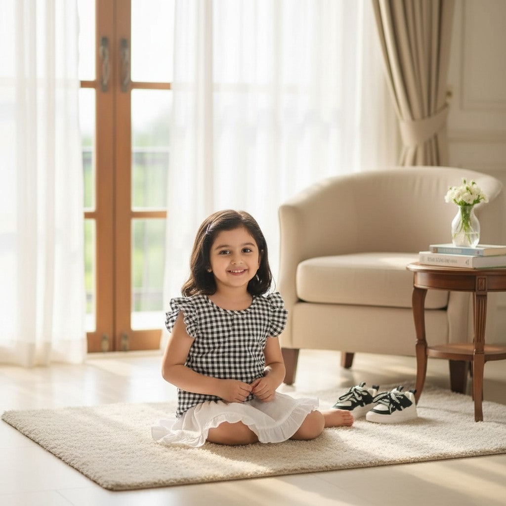 Black Top with skirt For Kids