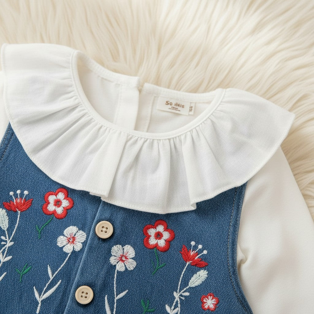 Blue Denim Co-ord set For Kids