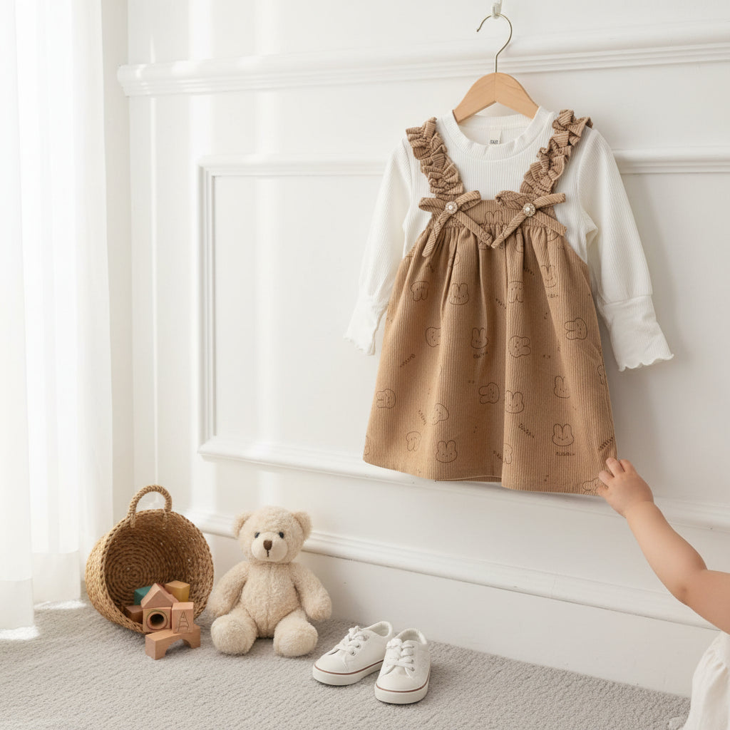 Light Brown Summer Dress For Baby Girl