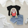 Black Top with shorts For Kids