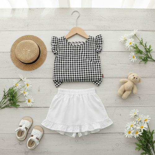 Black Top with skirt For Kids