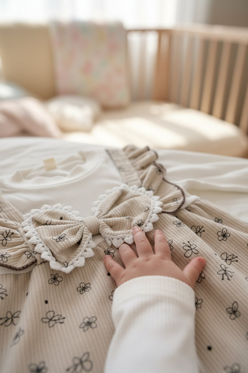 Cream Summer Dress For Baby Girl