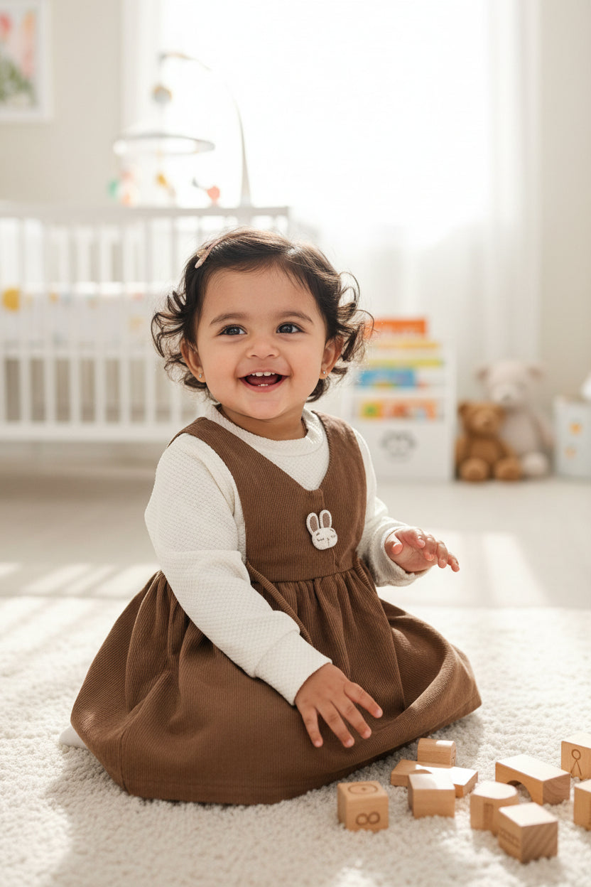 Brown Summer Dress For Baby Girl – Baby Ninja