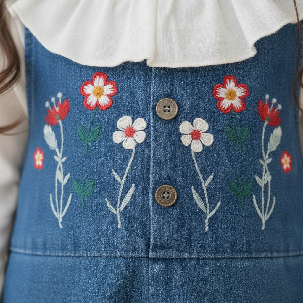 Blue Denim Co-ord set For Kids